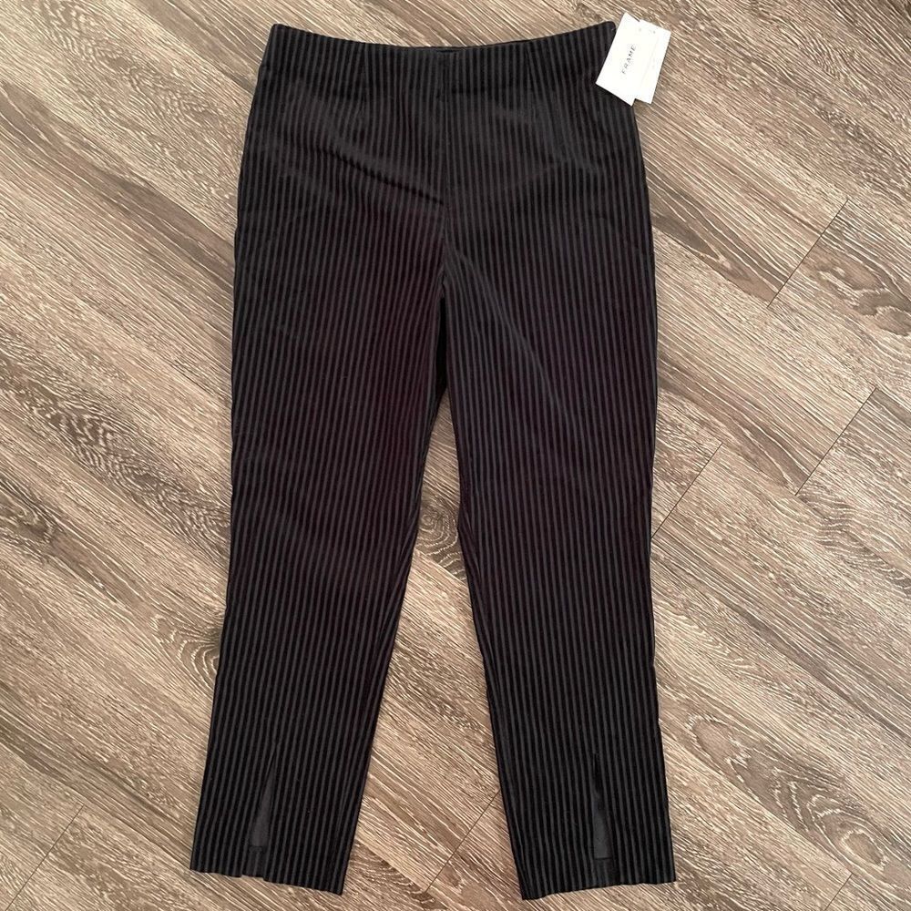 FRAME Split-front Striped Corduroy Slim-leg